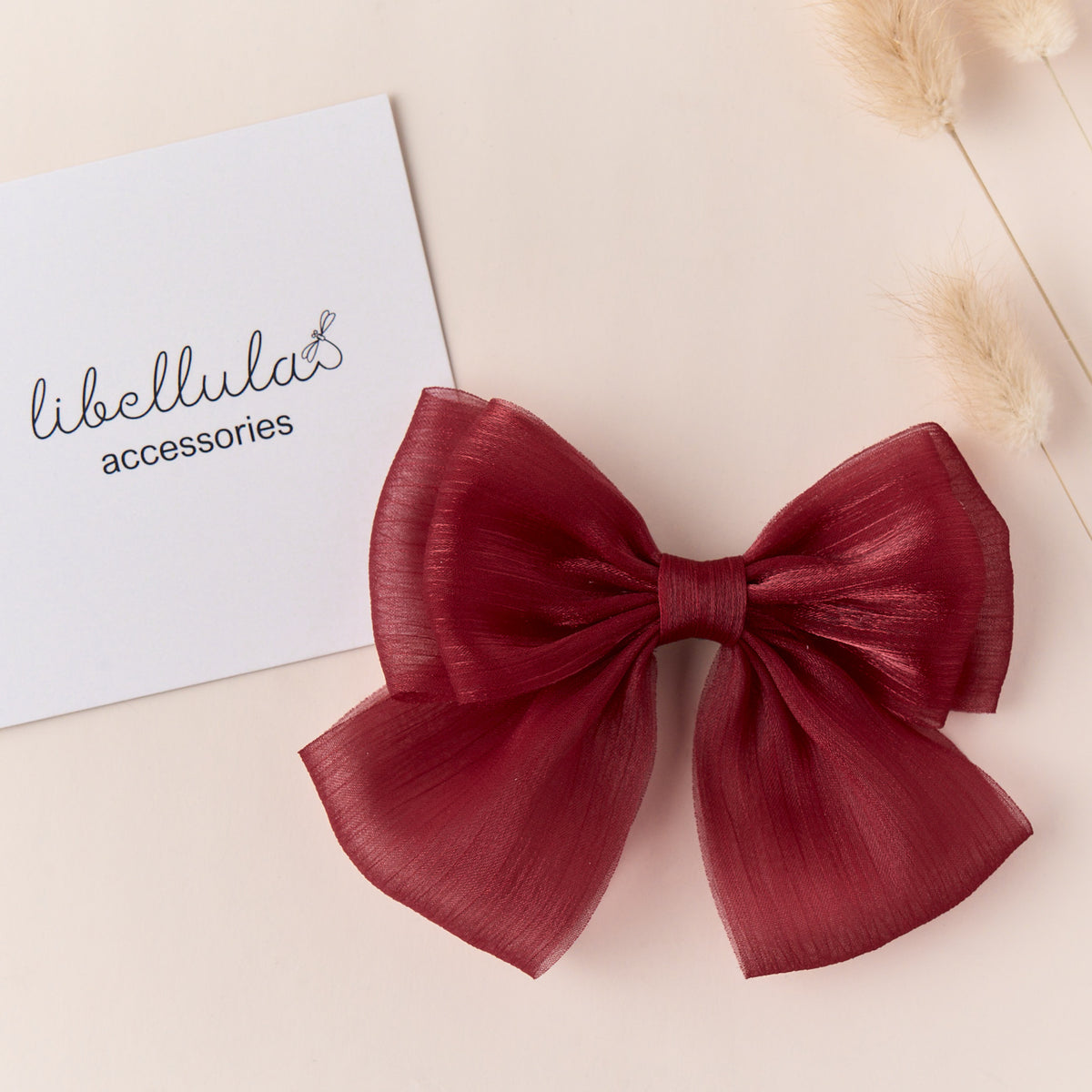 Libellula - Handmade Sparkling Chiffon Holiday Bow Clip