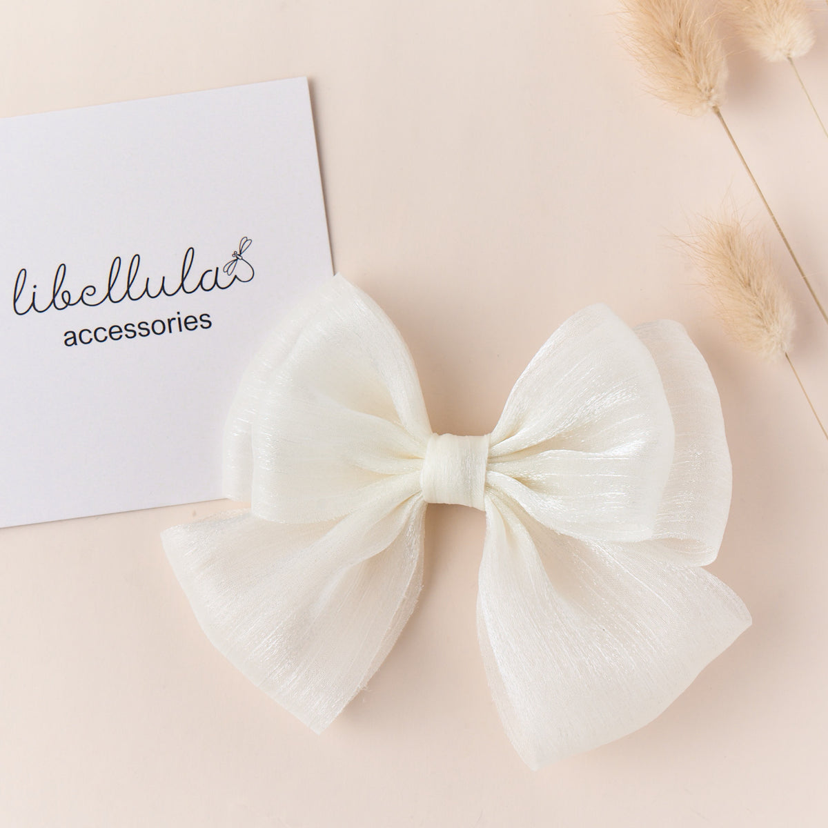 Libellula - Handmade Sparkling Chiffon Holiday Bow Clip