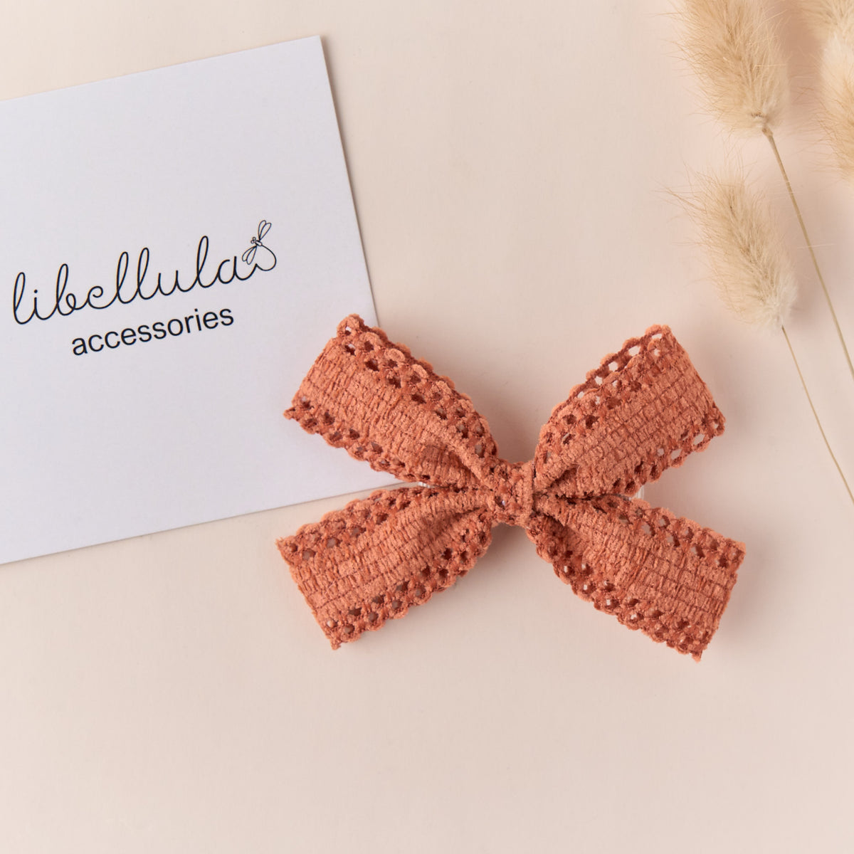 Libellula - Four-Petal Felt Bow Hair Clip