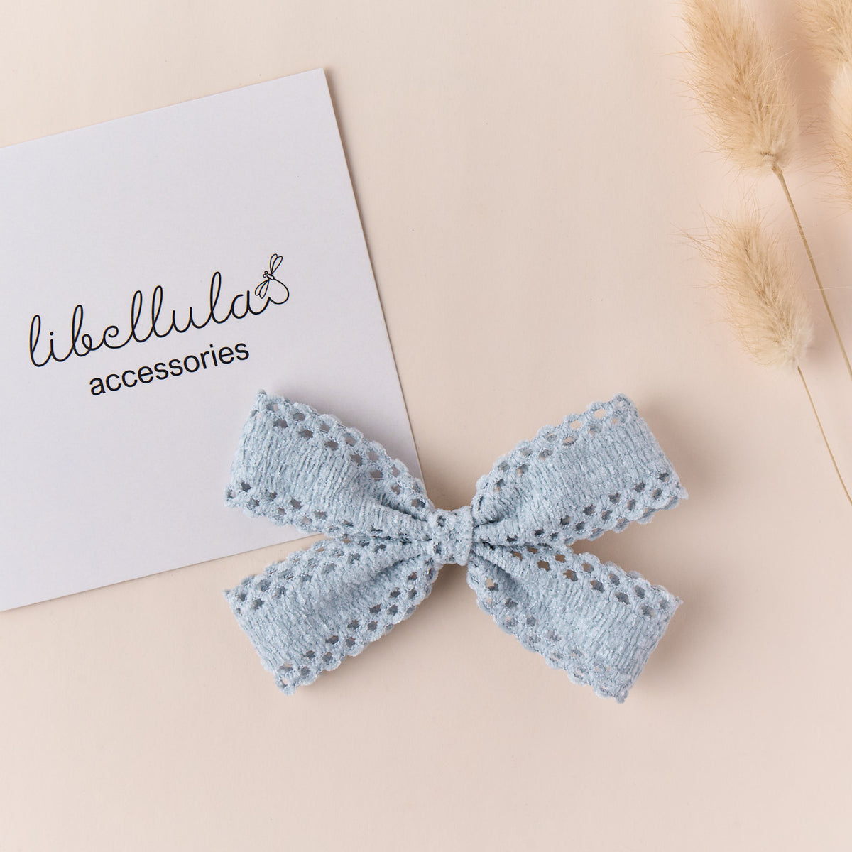 Libellula - Four-Petal Felt Bow Hair Clip