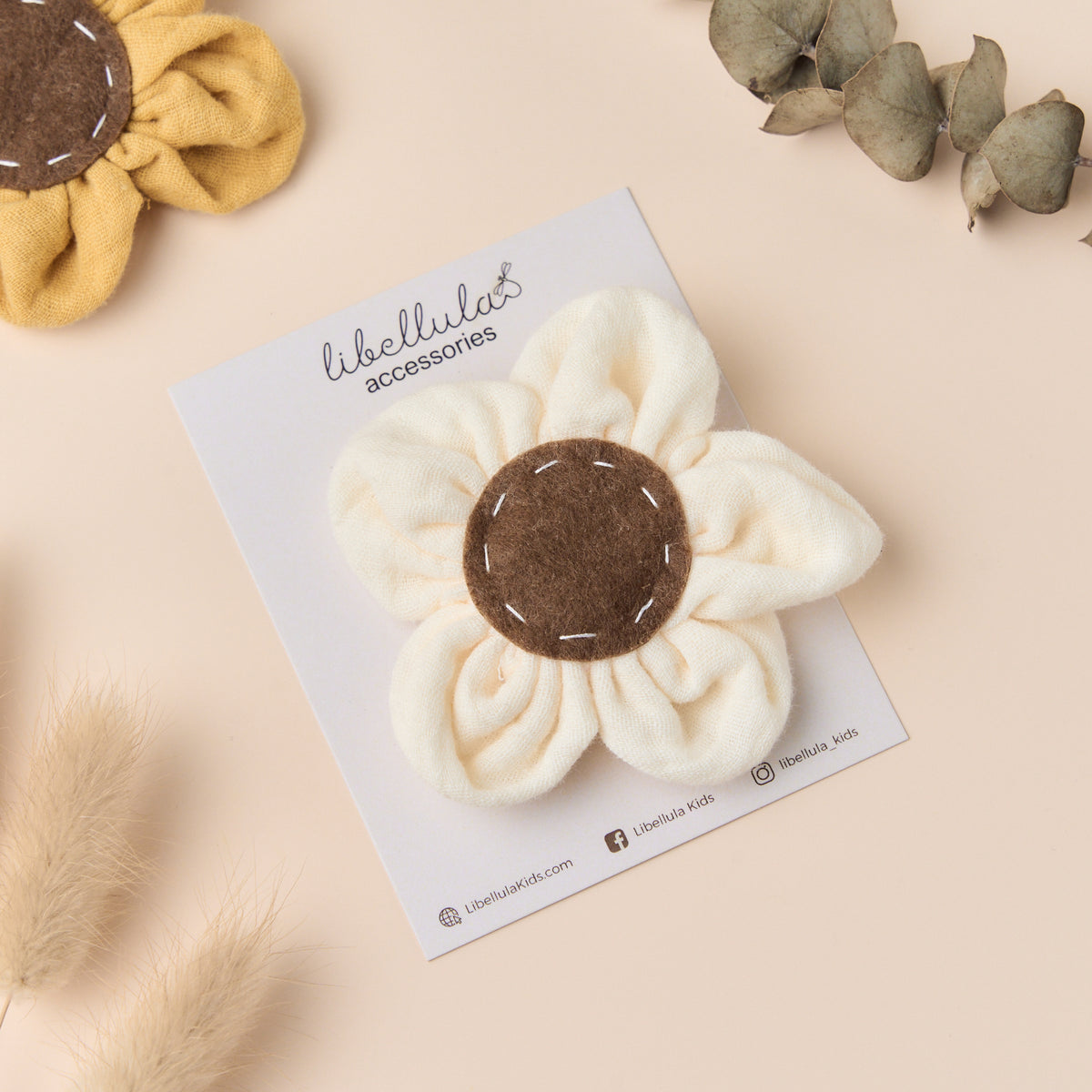 Libellula -  Muslin Fabric Flower Hair Clip