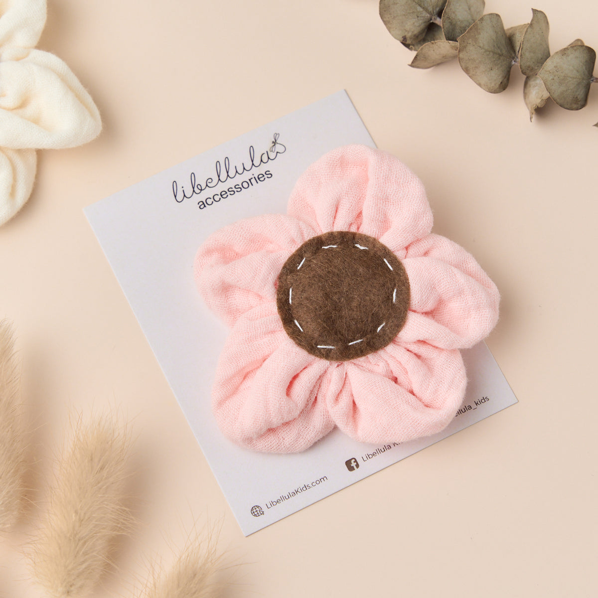 Libellula -  Muslin Fabric Flower Hair Clip