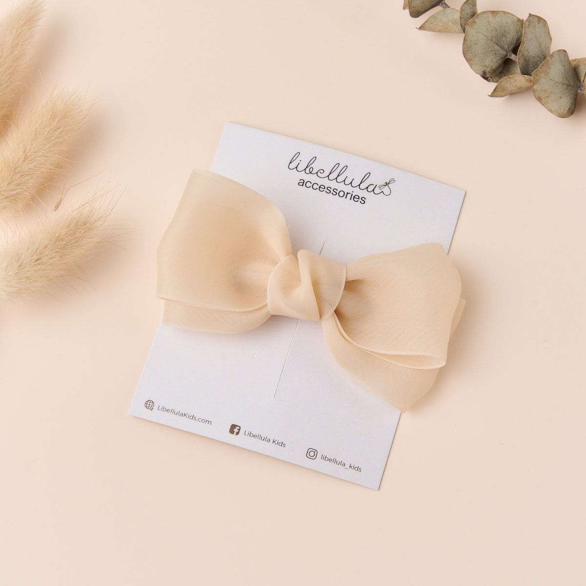 Libellula - Smooth Chiffon Bow Hair Clip in 10 Colors