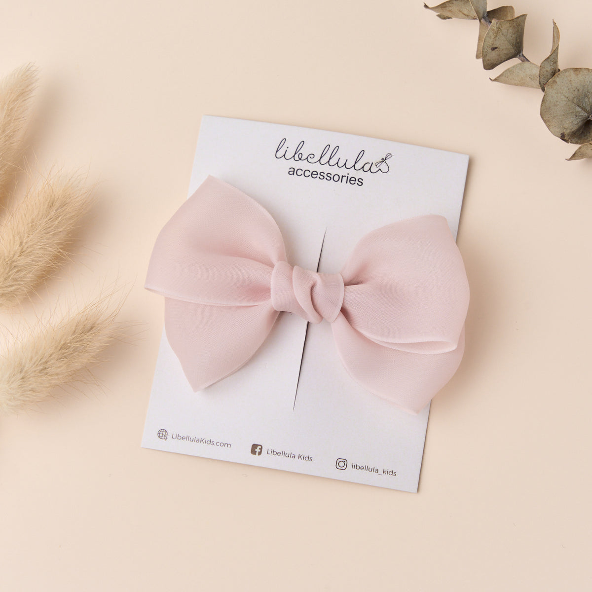 Libellula - Smooth Chiffon Bow Hair Clip in 10 Colors