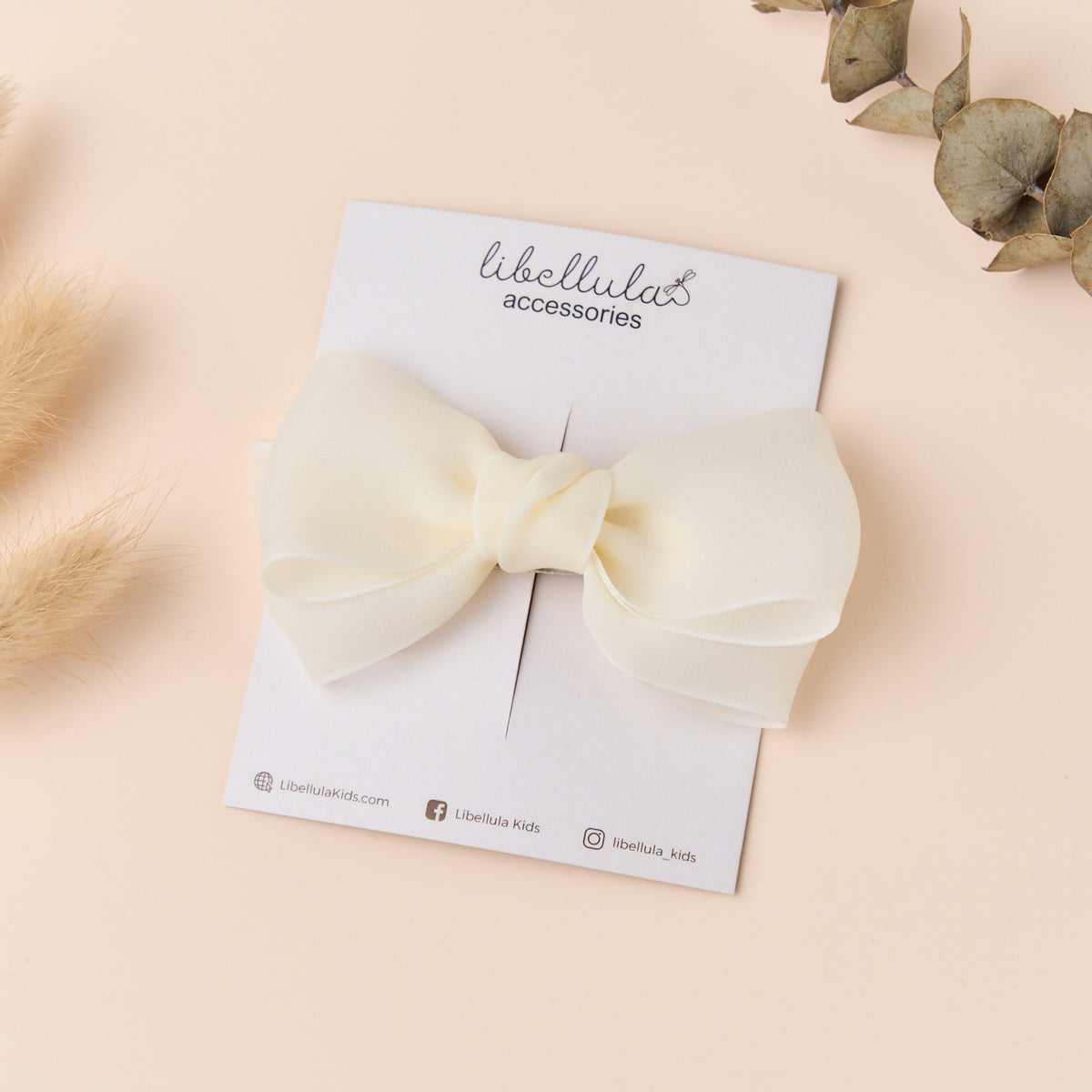 Libellula - Smooth Chiffon Bow Hair Clip in 10 Colors