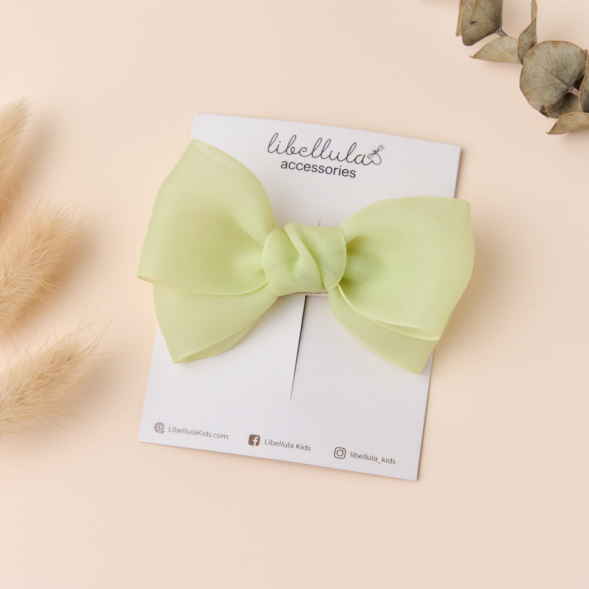 Libellula - Smooth Chiffon Bow Hair Clip in 10 Colors