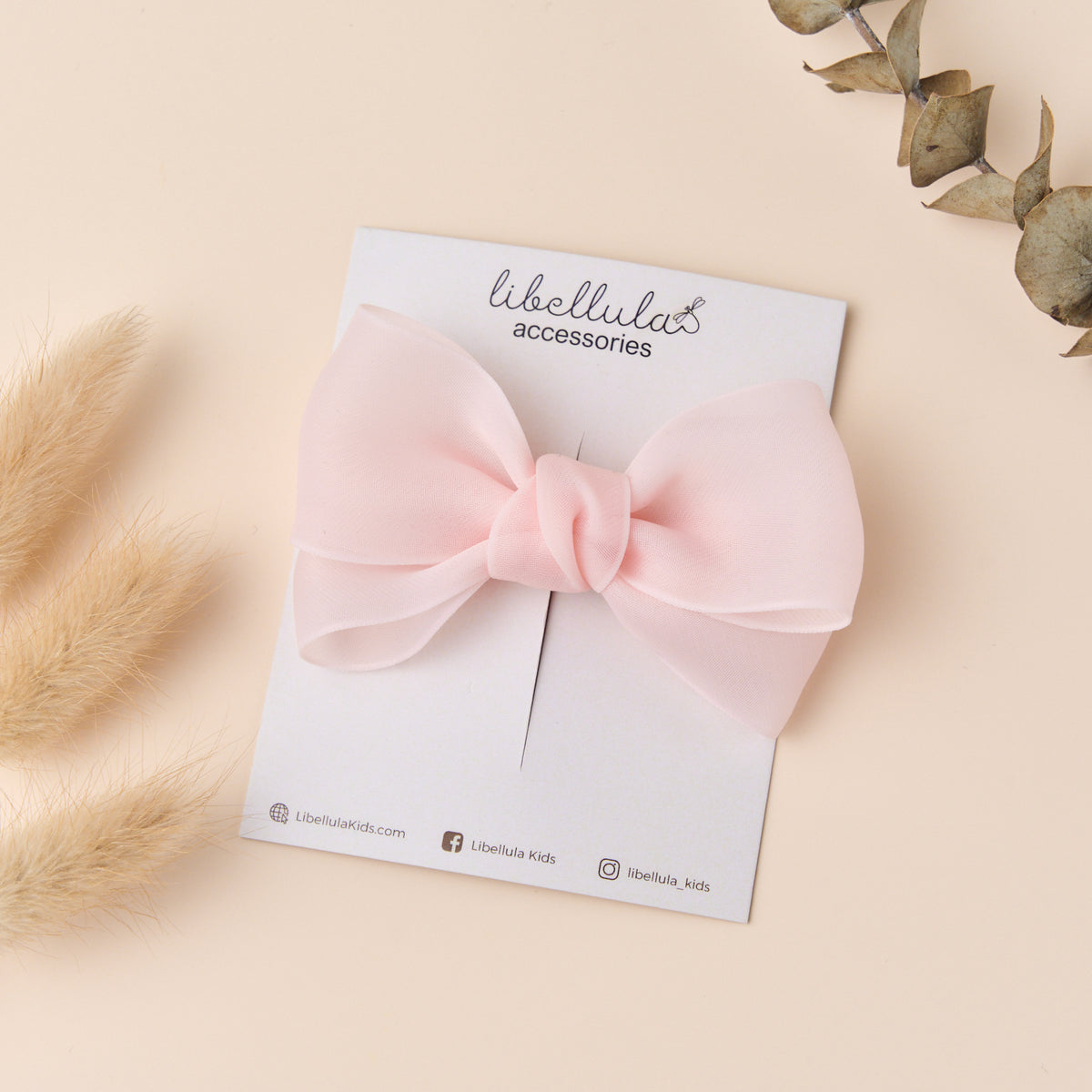 Libellula - Smooth Chiffon Bow Hair Clip in 10 Colors