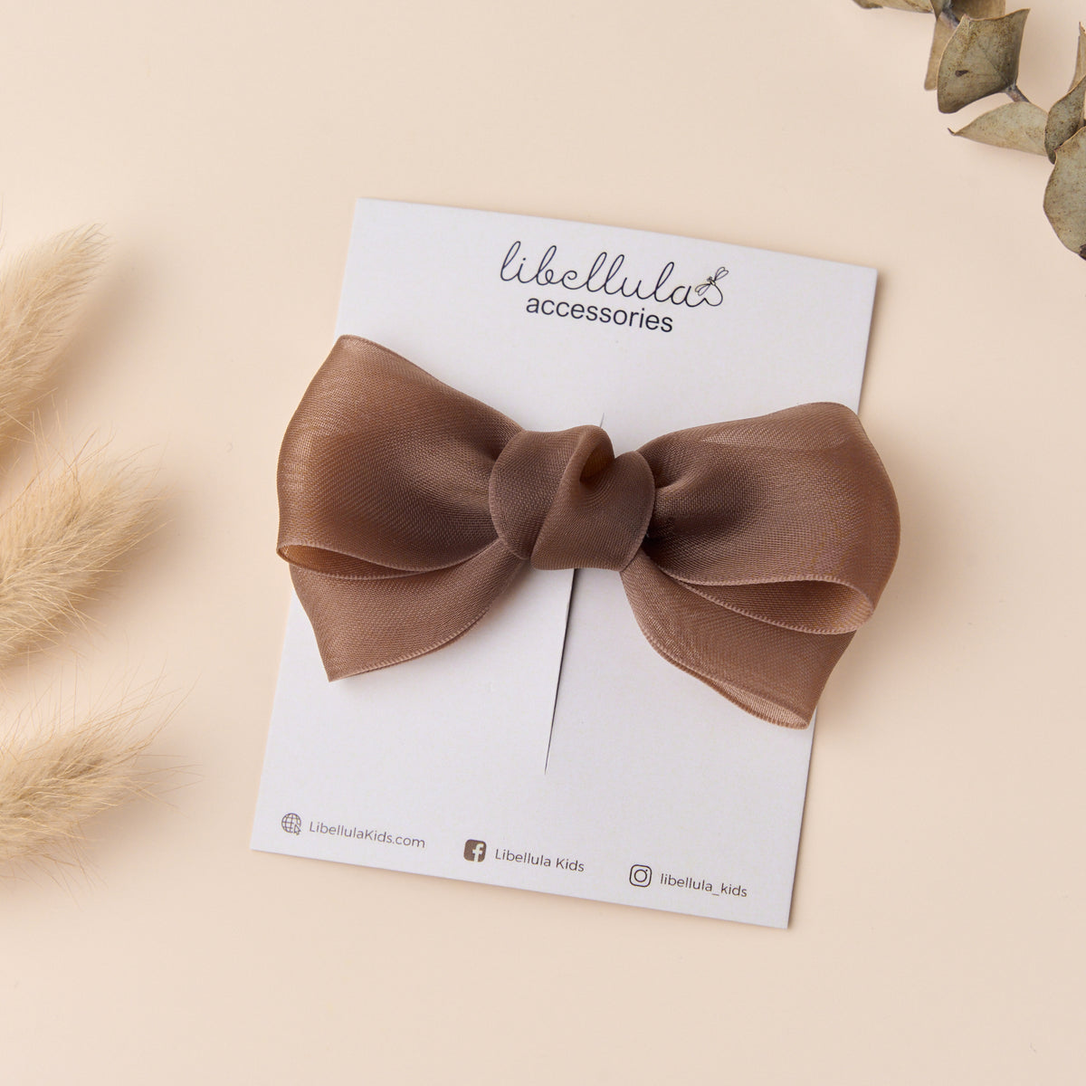 Libellula - Smooth Chiffon Bow Hair Clip in 10 Colors