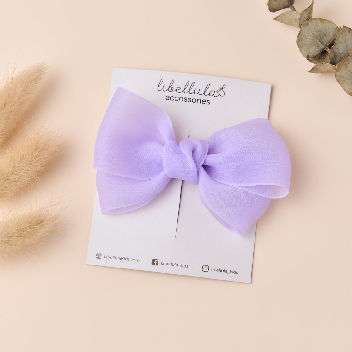 Libellula - Smooth Chiffon Bow Hair Clip in 10 Colors