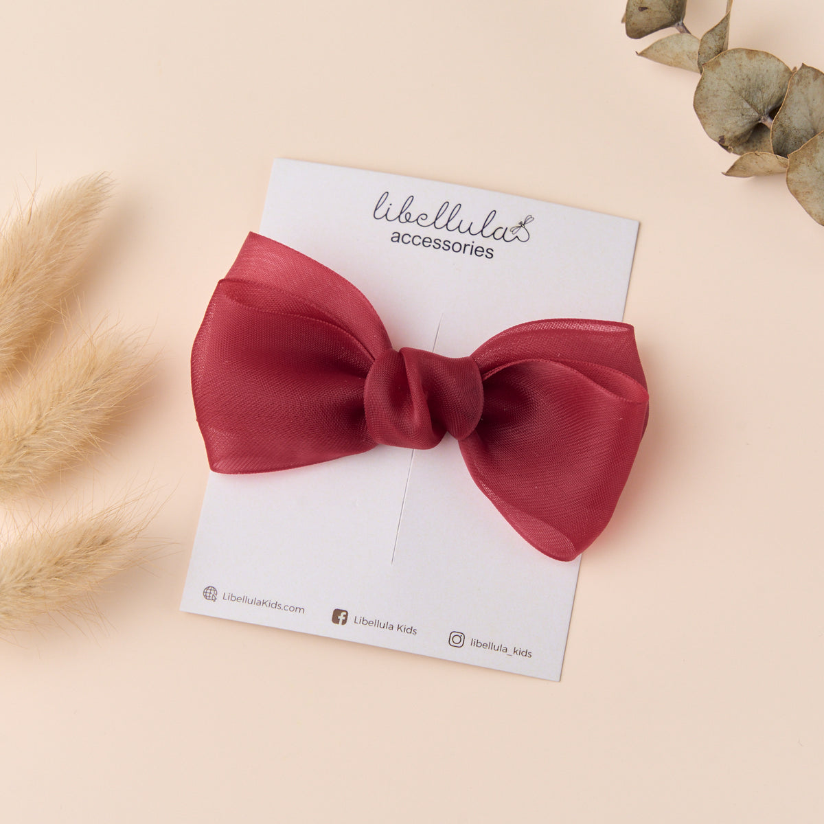 Libellula - Smooth Chiffon Bow Hair Clip in 10 Colors