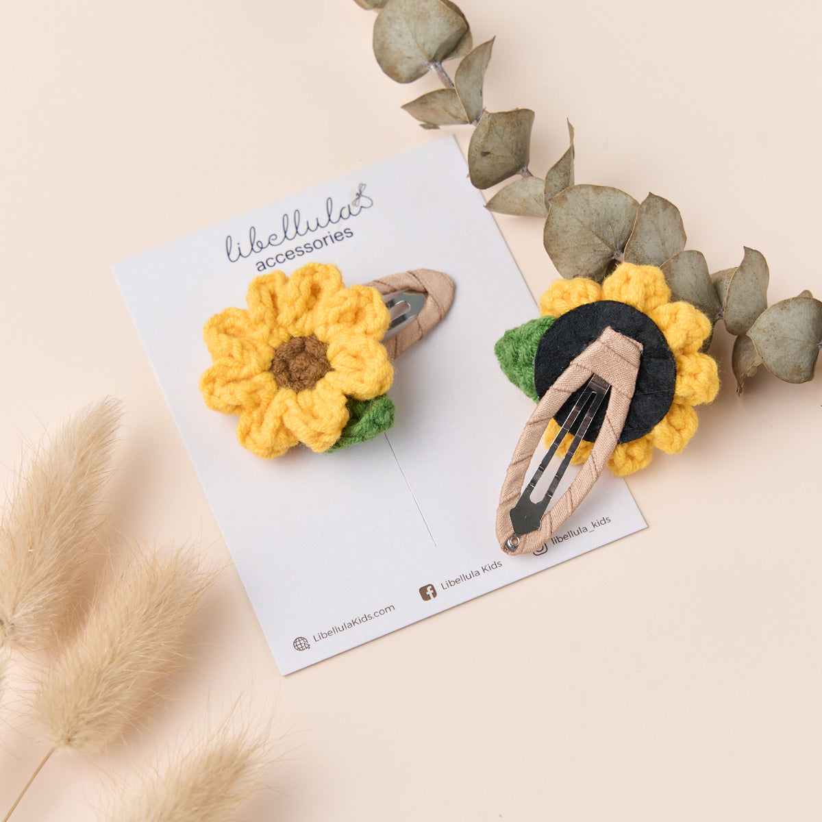 Libellula - Wool Sunflower Hair Clip