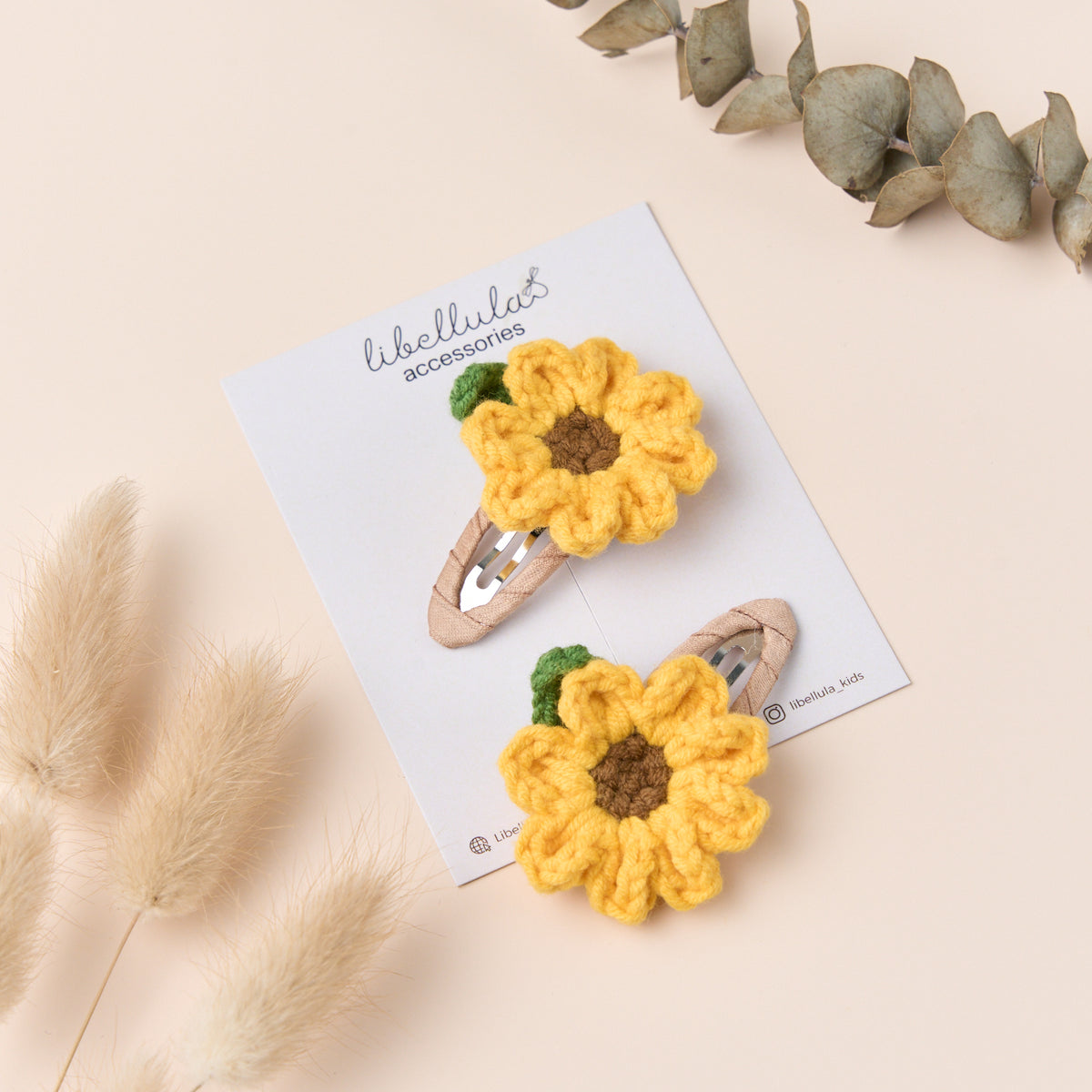 Libellula - Wool Sunflower Hair Clip