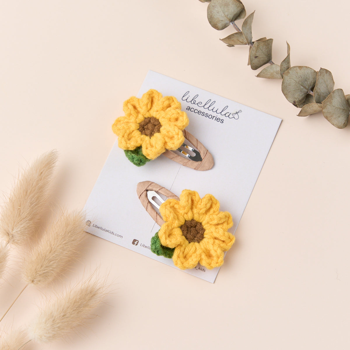 Libellula - Wool Sunflower Hair Clip