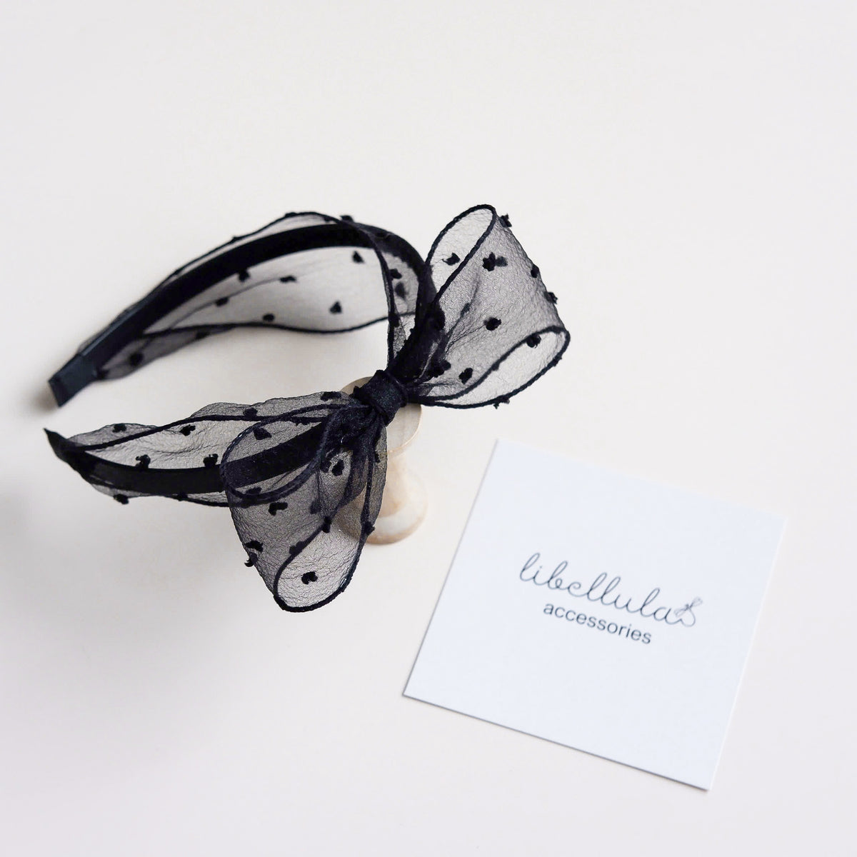 Libellula -  Halloween Polka Dot Mesh Headband