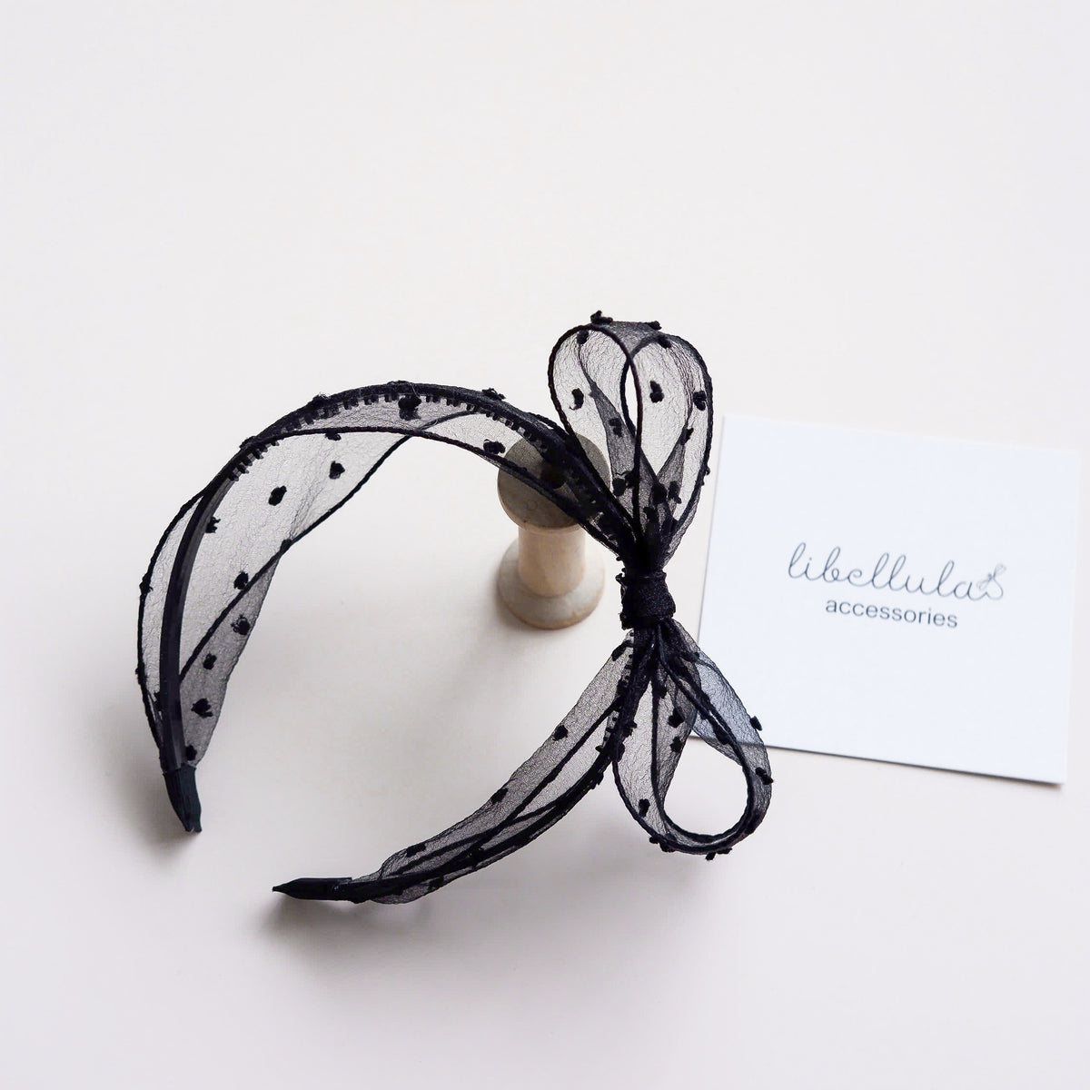 Libellula -  Halloween Polka Dot Mesh Headband