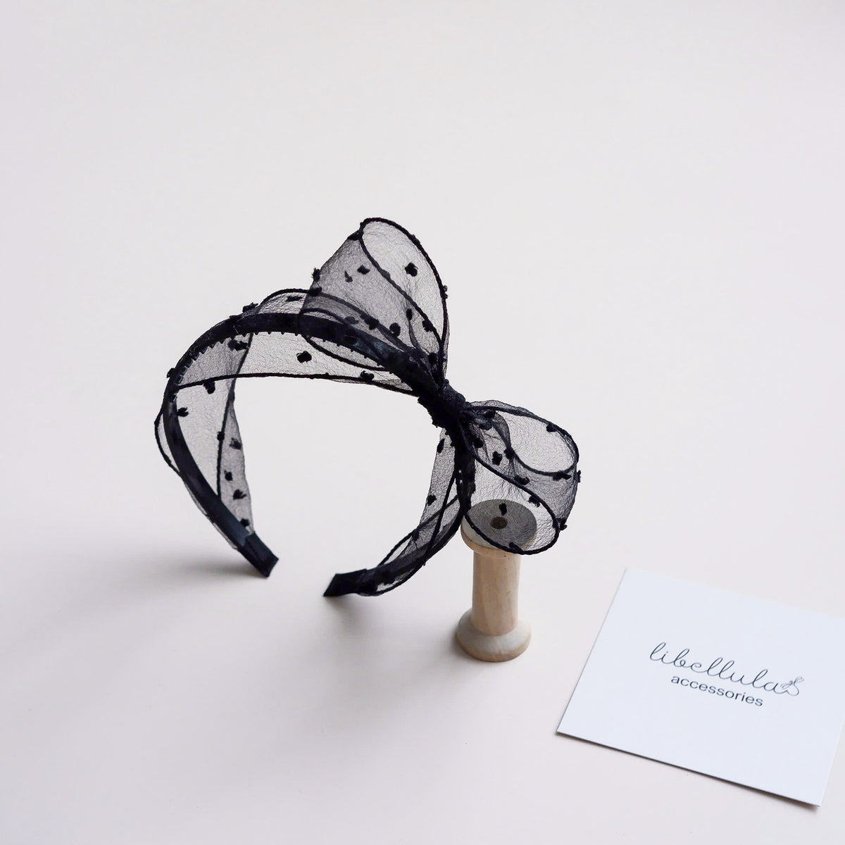 Libellula -  Halloween Polka Dot Mesh Headband