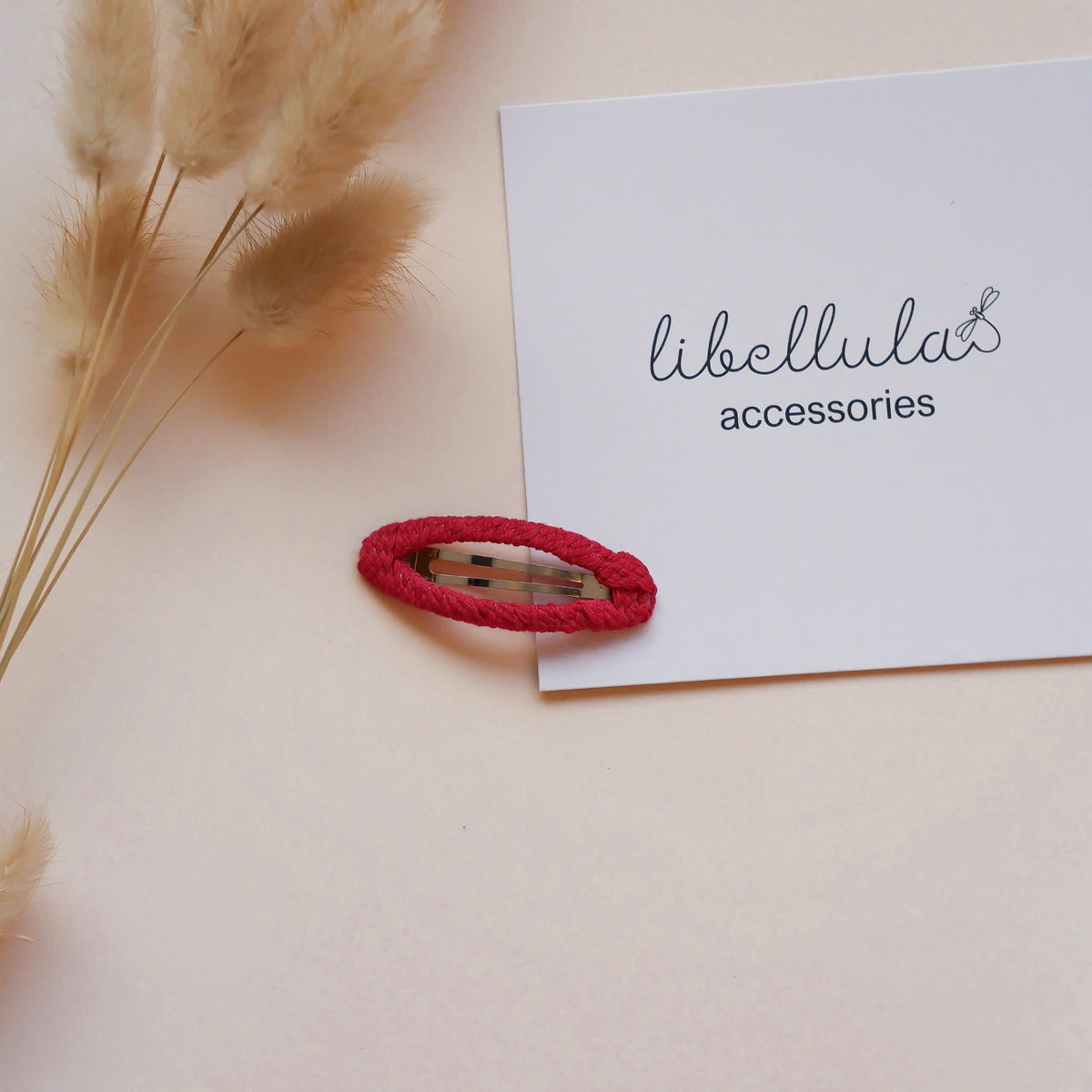 Libellula - Cotton-Wrapped Oval Hair Clip