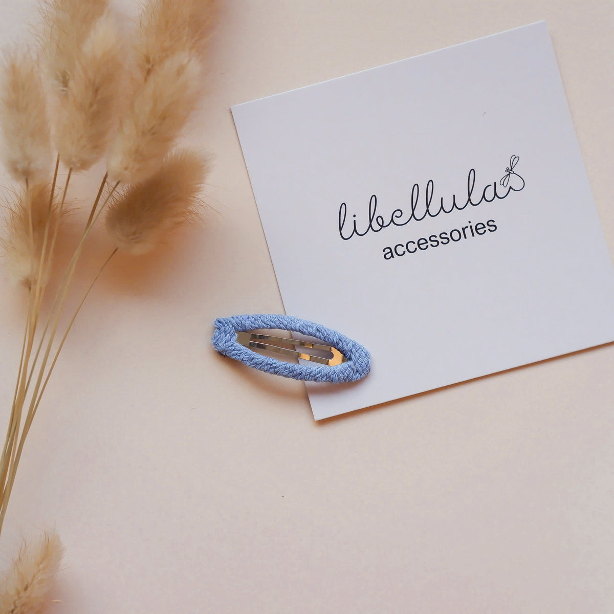 Libellula - Cotton-Wrapped Oval Hair Clip