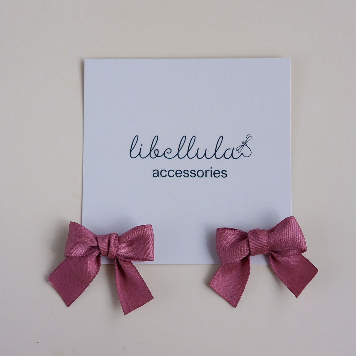 Libellula - Set of 2 Baby-Sized Bow Hair Clips (2.5cm Alligator Clips)