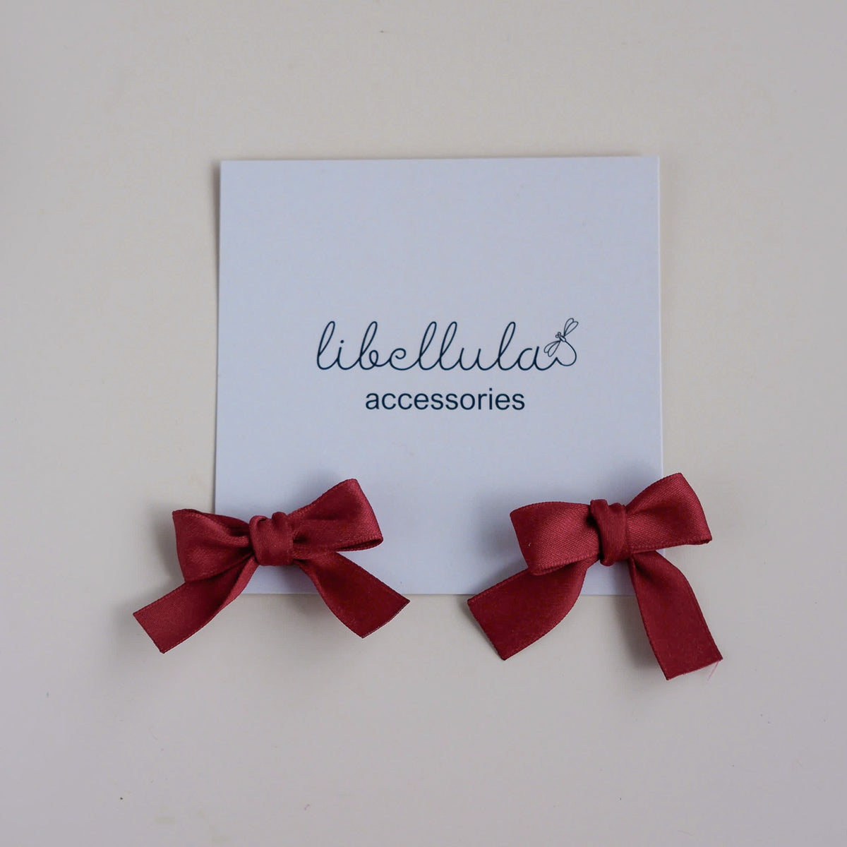 Libellula - Set of 2 Baby-Sized Bow Hair Clips (2.5cm Alligator Clips)