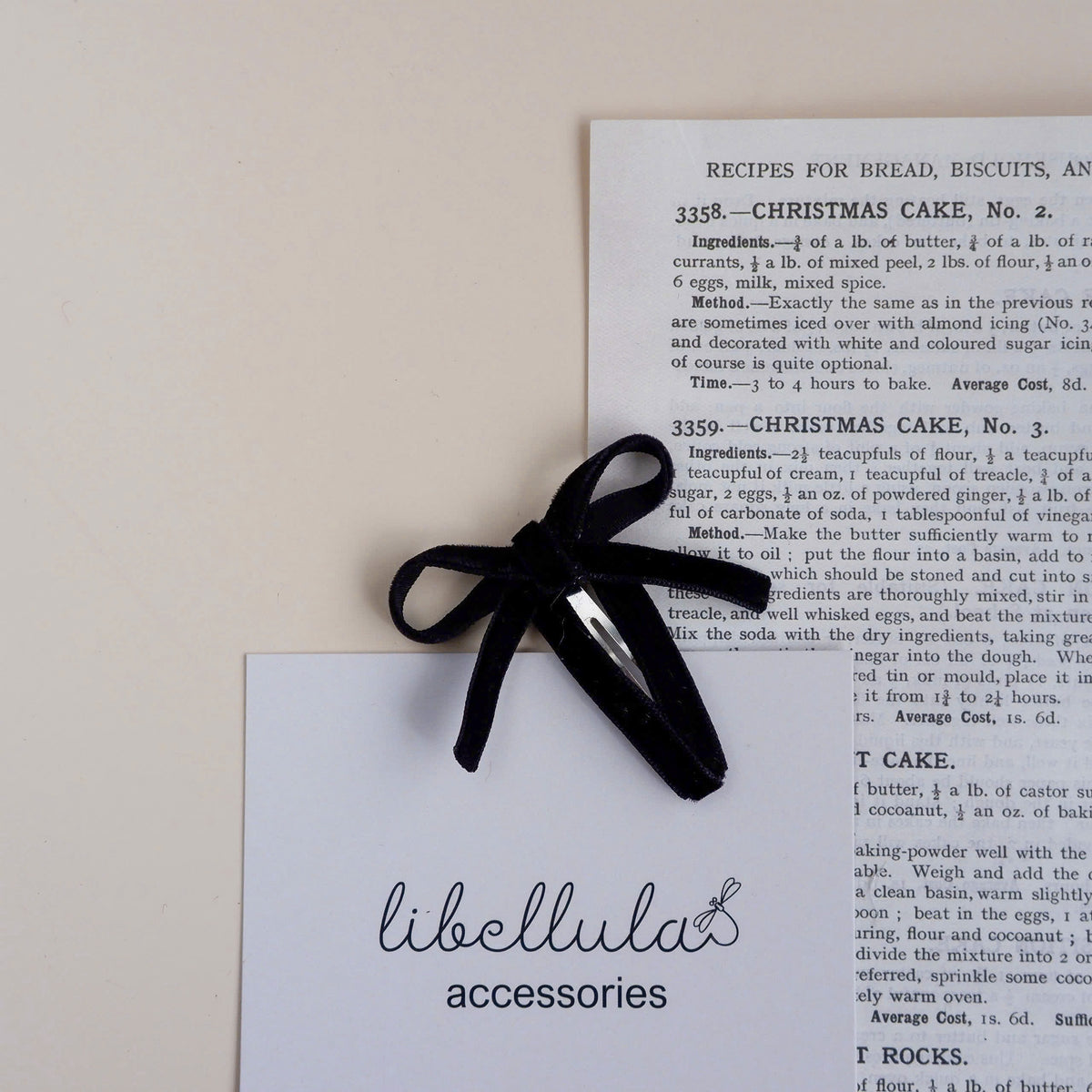 Libellula - Soft Velvet Snap Hair Clip (5cm)