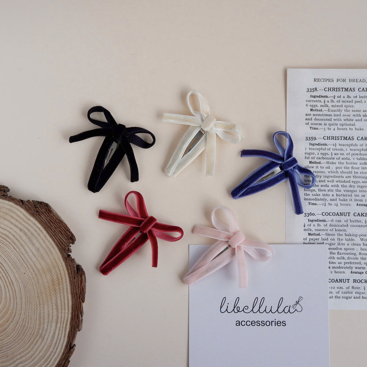 Libellula - Soft Velvet Snap Hair Clip (5cm)