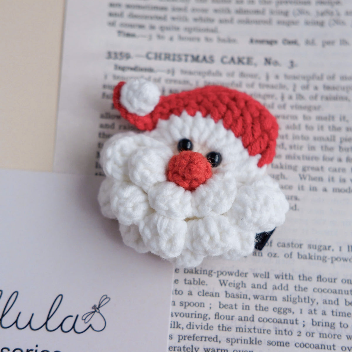 Libellula - Crocheted Santa Hair Clip (5cm Clip)