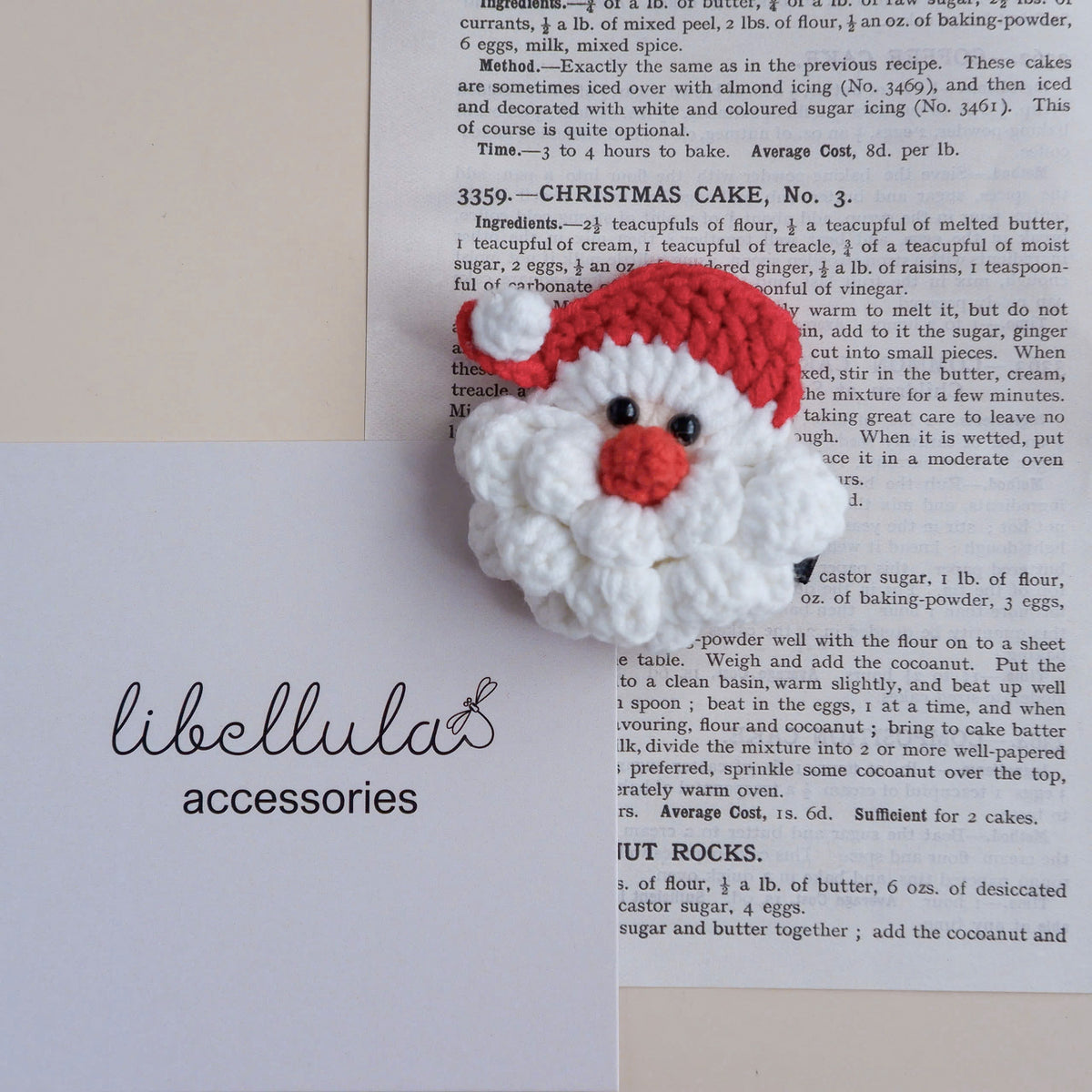 Libellula - Crocheted Santa Hair Clip (5cm Clip)