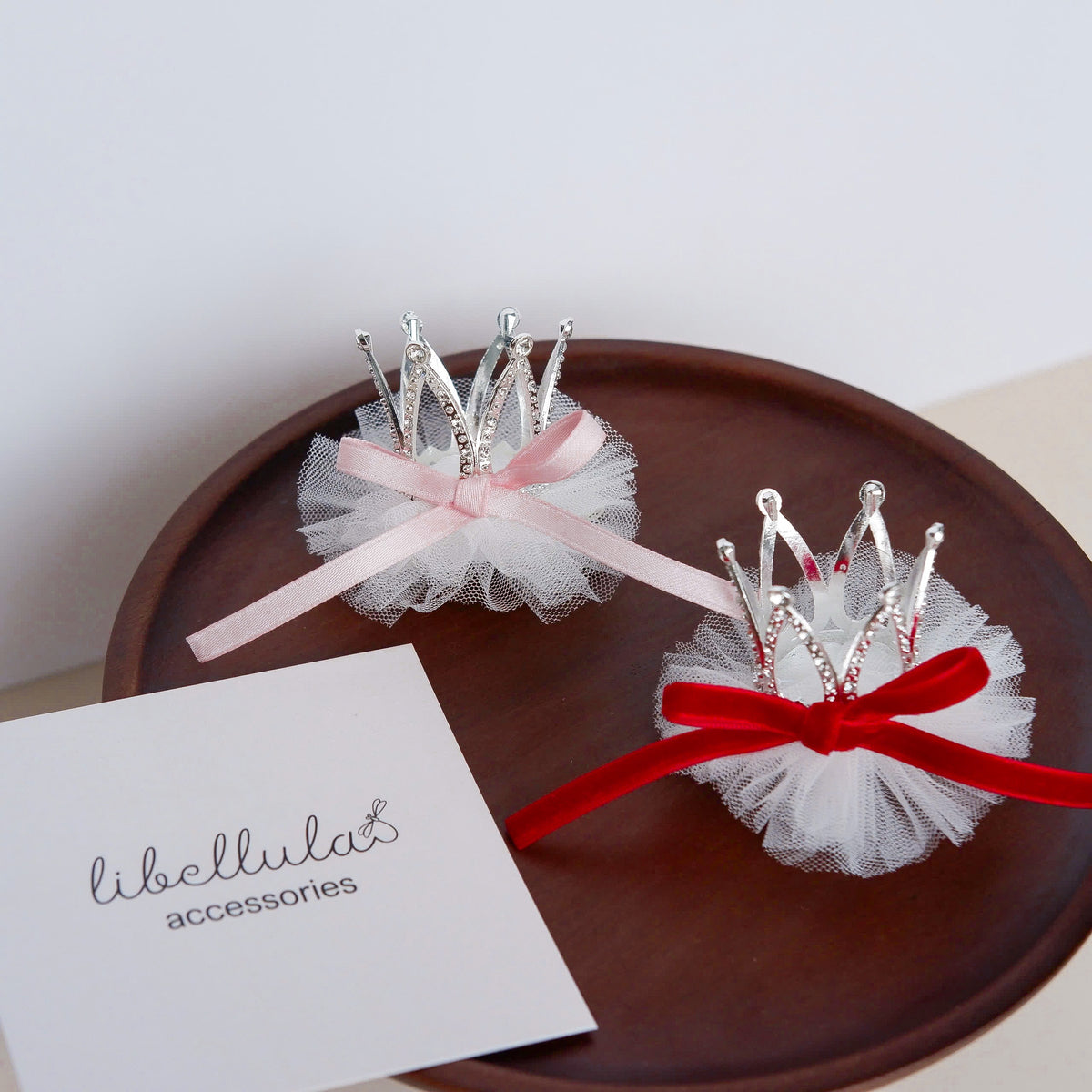 Libellula - Alloy Tiara Hair Clip with Stones and Veil