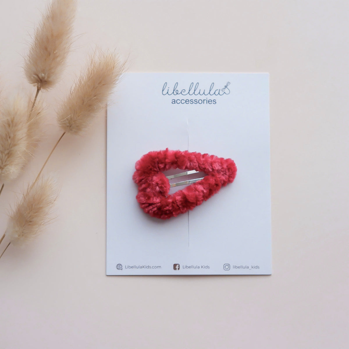 Libellula - Velvet Heart Hair Clip (5cm)