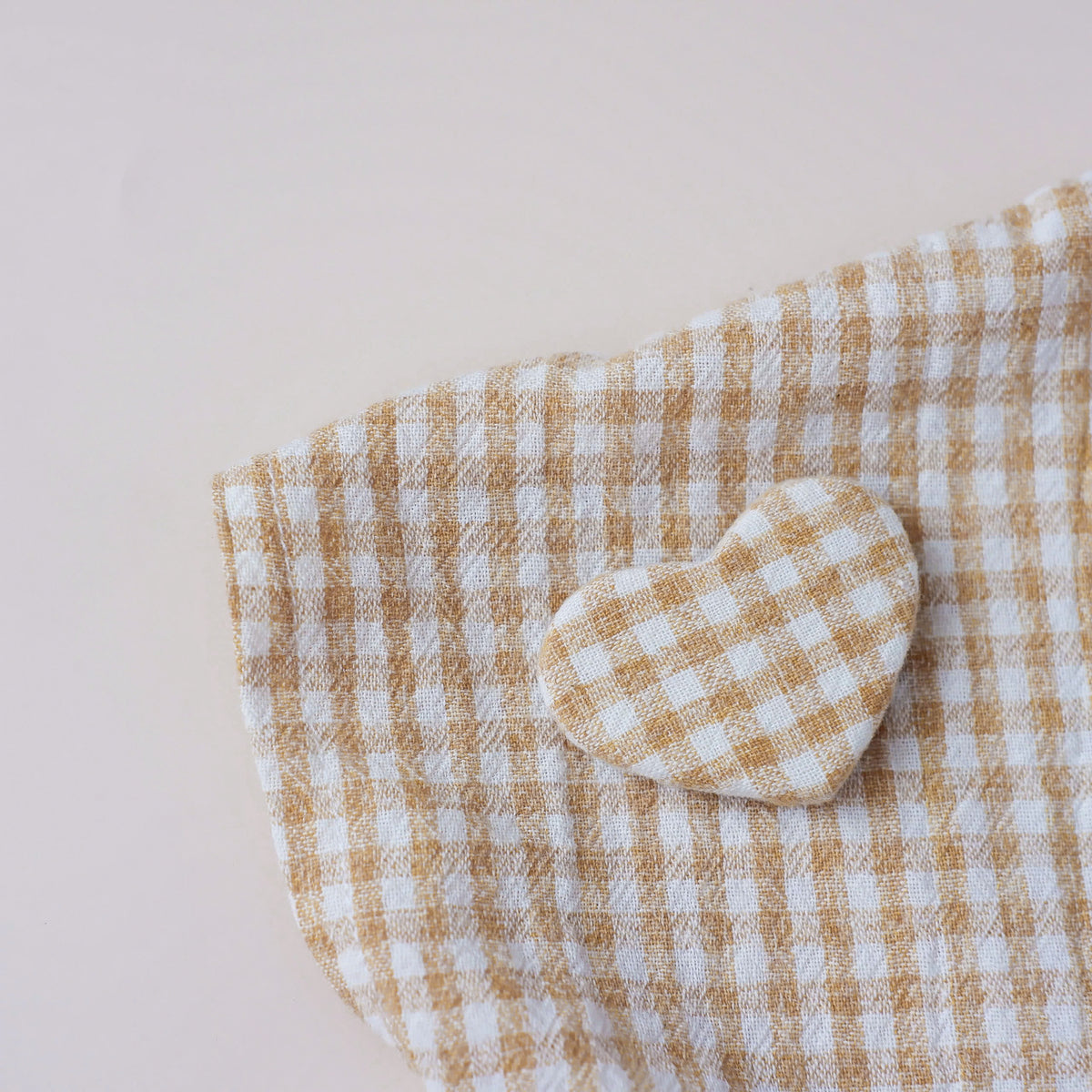 Libellula - Romper in checkered korean linen for babies - Autumn whisper collection (Yellow)