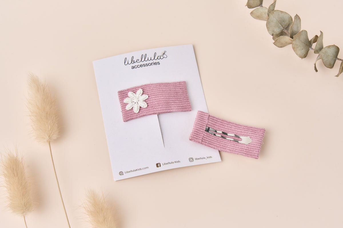 Libellula - Set of 3 Lovely Denim Hairpins for Kids