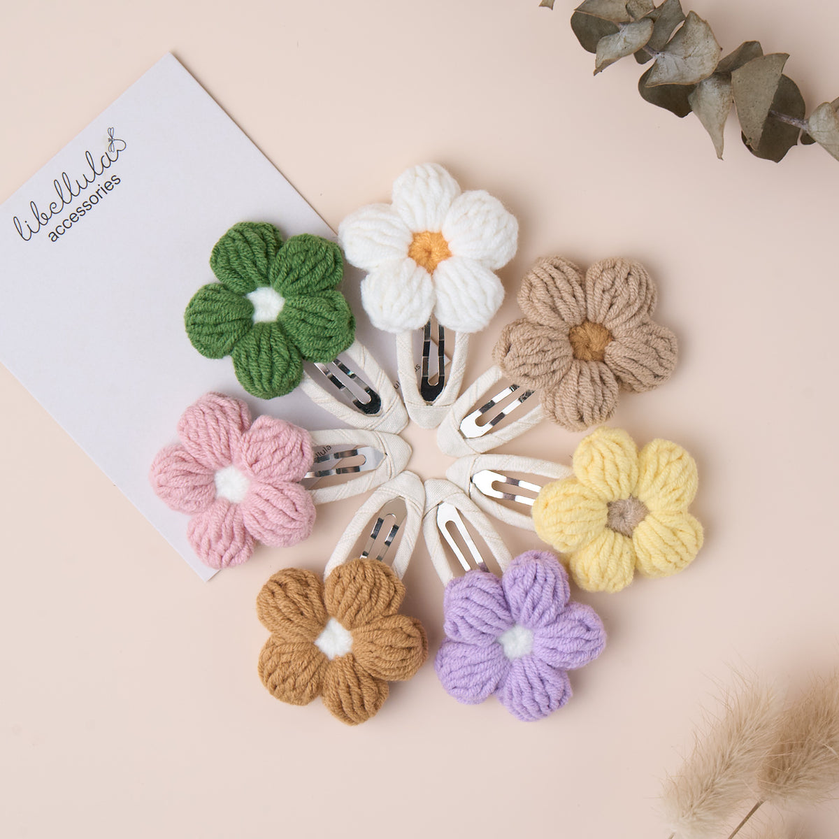 Libellula - Handmade Crocheted Flower Hair Clip