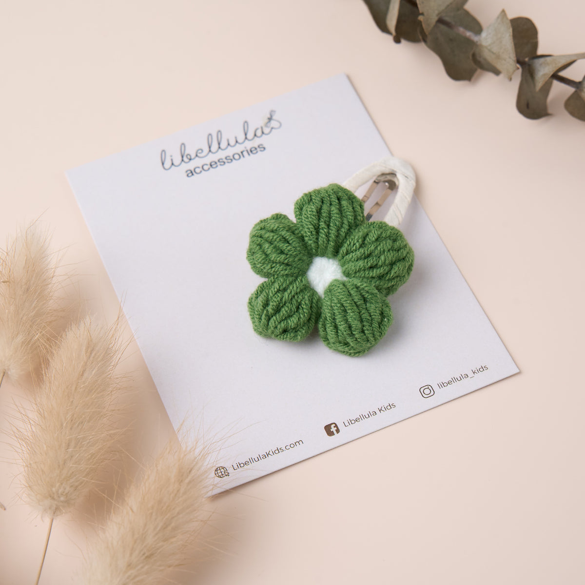 Libellula - Handmade Crocheted Flower Hair Clip