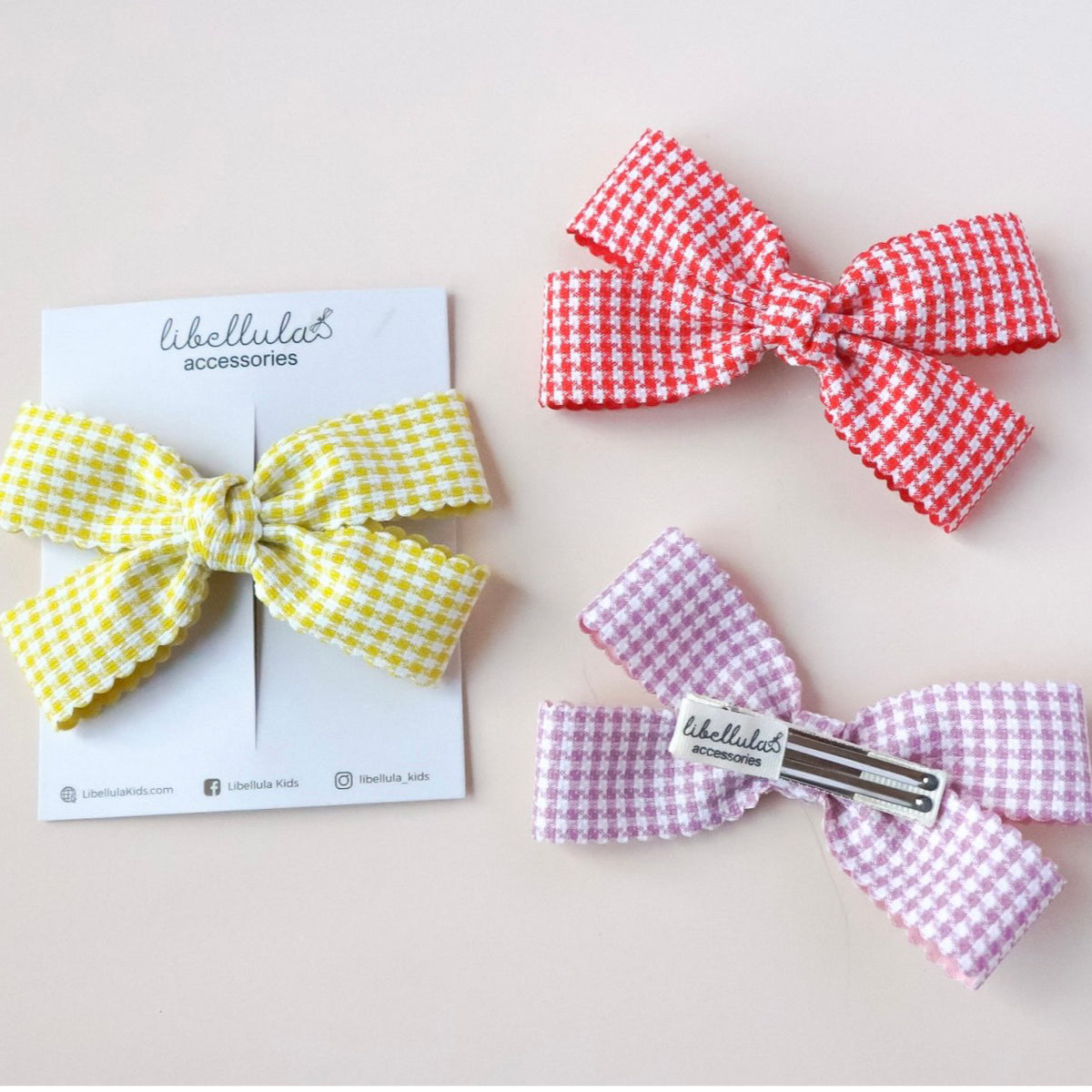 Libellula - Checkered hair clip with bow tie